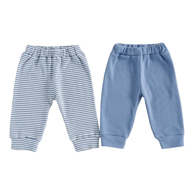 dmqupv Sweatpants Boy Teen Baby Unisex Knit Jogger Pants 2 Pack Baby Sweatpants Soft Cotton Bottoms Blue,Size for 0-6 Months