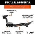 thumbnail image 2 of CURT 13131 Trailer Hitch Rear  Class III; Round Tube; 2 Inch Receiver; 3500 Pound Weight Carrying Capacity/ 525 Pound Tongue Weight; 5000 Pound Weight Distributing Capacity/ 525 Pound Tongue Weight, 2 of 2