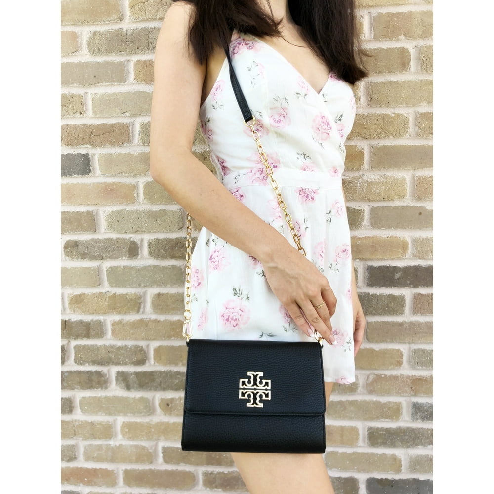 Tory Burch Tory Burch Britten Wallet Chain Crossbody Bag Black WOC