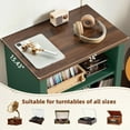 thumbnail image 5 of Record Player Stand with Vinyl Record Storage, 24" Wide Mid-Century Record Player Table Up to 200 Albums,Large Wood Turntable Stand Cabinet Dispaly Shelf for Living Room,Bedroom,Green, 5 of 18