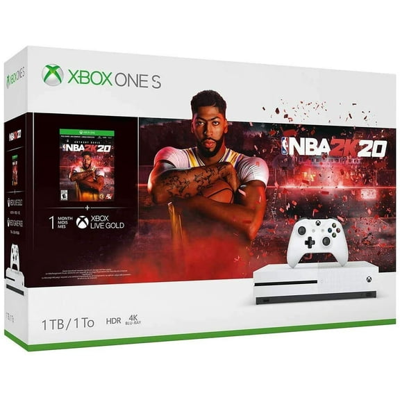 Pre-Owned Microsoft Xbox One S 1TB NBA 2K20 Bundle Video Game Console, White 234-00998, 1 Pack