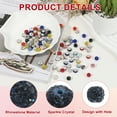 thumbnail image 3 of Rhinestone Beads for Jewelry Making, Shiny Round Disco Ball Beads Blue Black 200 Pcs, 3 of 7