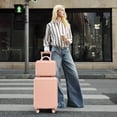 thumbnail image 4 of imerelez 14"/20" 2 pcs/set in ABS Spinner Wheel Luggage, with Combination Lock,14" Cosmetic Case (Pink), 4 of 8