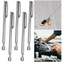 5Pcs Telescoping Magnetic Pickup Tool, Extendable Magnet Stick Grabbers, 4.92-25.59 in Adjustable Lenth Magnetic Metal Retrieval Tool with Pocket Clip, Freedom Extension Reacher Tool for Screw