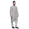 thumbnail image 2 of Atasi Designer Printed Summer Wear Long Kurta With White Pajama Set For Men, 2 of 3