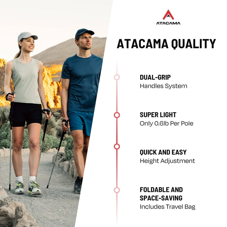 Atacama® Lightweight Foldable Carbon Trekking Poles with