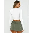 thumbnail image 4 of Womens Long Sleeve T Shirts Basic Scoop Neck Crop Tops Casual Slim Fitted Clothes Thermal Tee, 4 of 6