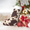 thumbnail image 6 of Flannel Christmas Stocking 17.7×11×7in Soft And Light Touch Good Socks Splicing Design Can Be Used For Hanging Dark Brown Cow Pattern, 6 of 8