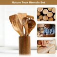 thumbnail image 2 of 10 Pack Wooden Utensils for Cooking, Wood Utensil Set for Kitchen, Teak Wooden Spoon for Cooking, Non-Stick Spatula Ladle, 2 of 5