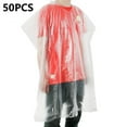 thumbnail image 1 of Disposable Hairdressing Capes PE Waterproof Apron Cutting Perm Dye Hair Cape, 1 of 11