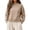 *Khaki, variant on VBVC Women's Mock Neck Cropped Sweatshirt , Ladies' Side Slit Long Sleeve Pullover , Casual Fall Winter Tops For Women, S-3XL
