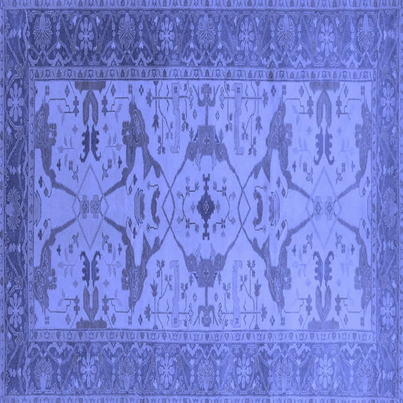 Ahgly Company Indoor Square Oriental Blue Traditional Area Rugs, 8' Square