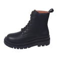thumbnail image 2 of botas cortas de mujer con cordones en la parte delantera y plataforma de tacón grueso con punta redonda Wmkox8yii ghj2497, 2 of 4