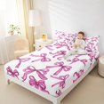 thumbnail image 4 of Manfei Dreamy Princess Bowknot Full Size Sheets, Kawaii Cute Cartoon Bow Bed Sheets, Teens Kids Girls Female Sheet Sets, Lightweight Room Decor, 4-Piece, 4 of 7
