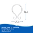 thumbnail image 2 of Kenney Rust-Proof Plastic Shower Curtain Double Hooks, Set of 12, White, 2 of 6