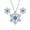 Silver-Blue, variant on Womens Holiday Party Snowflake Pendant Necklace & Earrings Set Clear CZ Sterling Silver