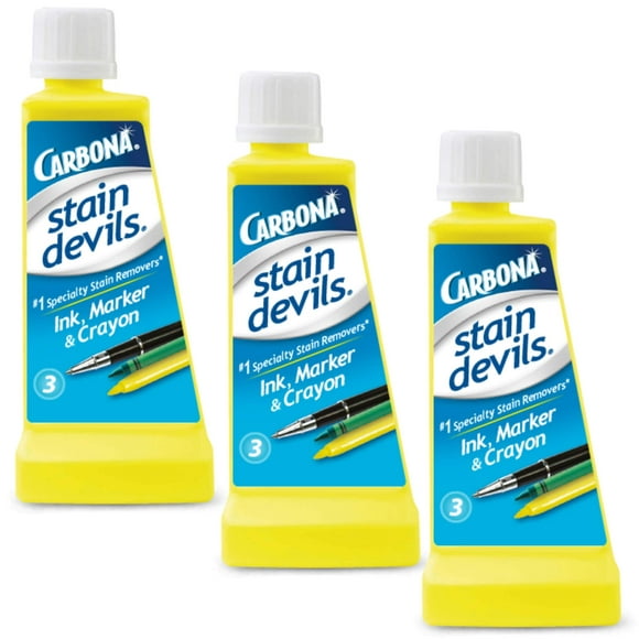 carbona Stain DevilsA 3 - Ink, Marker crayon Professional Strength Laundry Stain Remover Multi-Fabric cleaner Safe On Skin Washable Fabrics 17 Fl Oz, 3 Pack