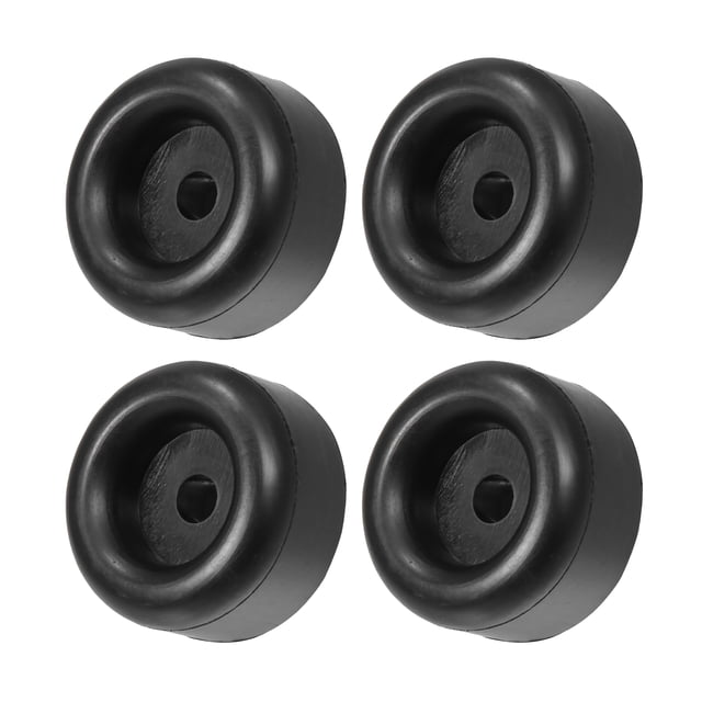 4 topes de goma redondos de 2,11 pulgadas, repuesto de protector para remolque de carga, camión, RV, puerta, rampa, escotilla con orificios para tornillos de 2/5 pulgadas