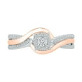 thumbnail image 2 of DGOLD Sterling Silver & 10kt Rose Gold White Round Diamond Promise Ring (0.20 Cttw), 2 of 3