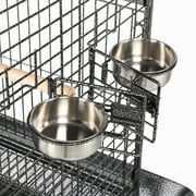 Yaheetech 63H Large Rolling Parrot Cage with Open Playtop, Stand & Slide-Out Tray, Black
