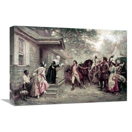 22 in. News of Yorktown Brought to Washingtons Mother Art Print - Jean Leon Gerome