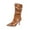 Brown, variant on Dasayo Mid-Calf Womans Boots Black Slouch Wide Width Fall Dressy Faux Leather High Heel Boots Shoes Women 36