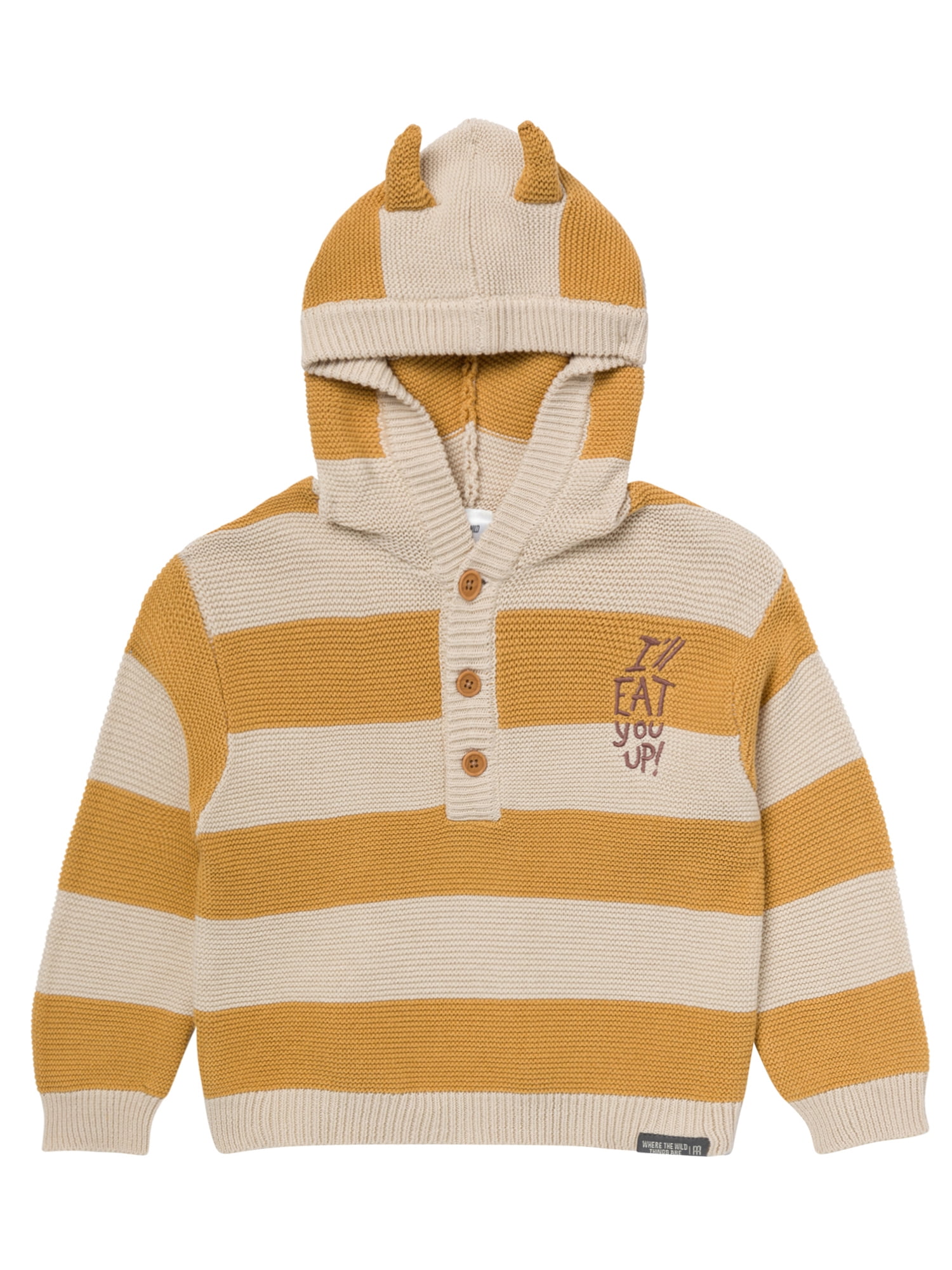 Modern Moments x Where the Wild Things Are Toddler Neutral Carol Hooded Sweater, Sizes 12M-5T