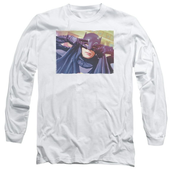 Batman Classic TVooth Groove Long Sleeve Adult 18/1 T-Shirt-White