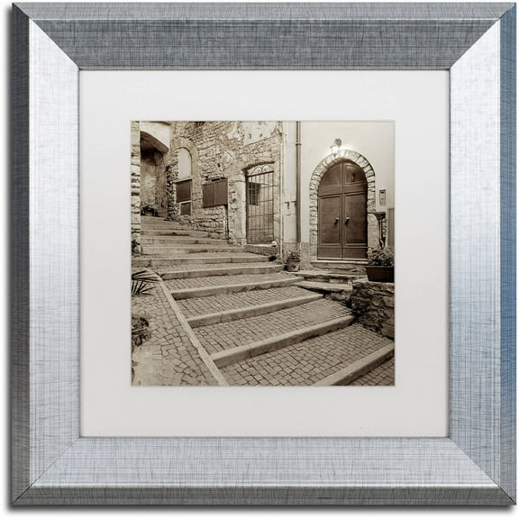 Trademark Fine Art "Lombardy I" Canvas Art by Alan Blaustein, White Matte, Silver Frame