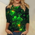 thumbnail image 2 of FDGIU ‌‌‌‌Women's St. Patrick's Day T-Shirt - Short Sleeve Crew Neck Shamrock Graphic Tee, 2 of 5