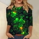 thumbnail image 1 of Xuyuer Womens 3/4 Sleeve St. Patrick's Day T-Shirts Crew Neck Spring Graphic Tee Tops Cute Tunic Tops Basic Tees Blouses Business Work Casual Tee Top Printed Graphic Tee Tops, 1 of 5