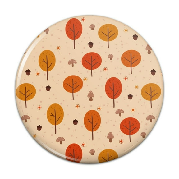 Autumn Fall Trees Pattern Pinback Button Pin
