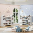 thumbnail image 6 of Vabches Kids Bookshelf with 8 Toy Bins, Castle Shape Bookcase with 2 Doors and 6 Cube, Toy Storage Organizer for Playroom Bedroom Kidsroom, 6 of 8