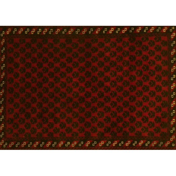 Ahgly Company Indoor Rectangle Southwestern Yellow Country Area Rugs, 7' x 10'