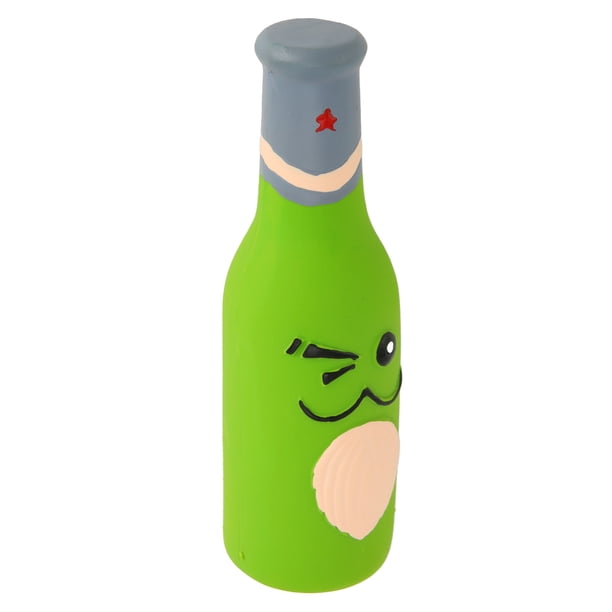 Wine Bottle Pet Toys, Portable Lovely Squeaky Pet Toys Bite Resistant Flexible Latex Relieve Boredom For Training ANGGREK Botella de cerveza
