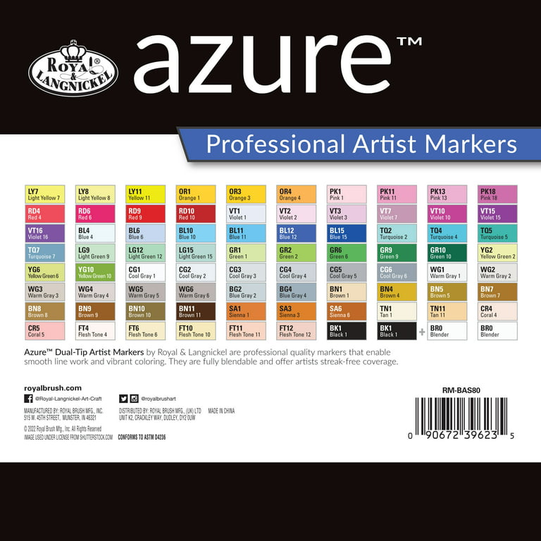 Azure Markers From Royal & Langnickel - Review (Beginner Marker-Artist  Perspective) 