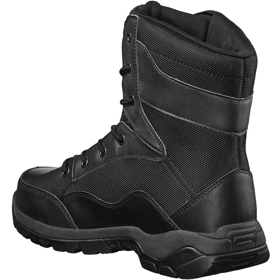 Interceptor Men's Force Tactical Steel-Toe Work Boots, Black Leather - image 4 of 6