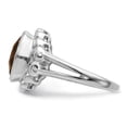 thumbnail image 5 of Auriga Fine Jewelry 925 Sterling Silver Rhodium Oval Checker-Cut Smoky Quartz Ring for Women Size- 7, 5 of 6