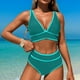 thumbnail image 4 of Trajes de Baño para Mujeres Sexy Color Sólido Bikini con Cuello en V Traje de Baño Dividido con Pantalones, Nylon de Corte Alto para la Piscina de Playa, 4 of 8