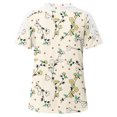 thumbnail image 4 of Wycnly Womens Tops Dressy Casual Vintage Floral Lace Patchwork Comfy Lightweight Going out Tunic Shirts Summer Short Sleeve Round Neck Tops Leopard Print Blouse Beige XXL, 4 of 4