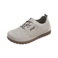 thumbnail image 2 of Breathable Mesh Low Top Casual Shoes For Women, Lightweight Soft Flat Sole, Sport Decor Daily Walking Footwear Gray 40, 2 of 6