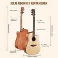 thumbnail image 2 of 41" Acoustic Guitar for Beginner Adult Teen Full Size Steel Acustica Guitarra with Gig Bag, Tuner, Strap, Strings, Picks, Capos, Cutaway, Right Hand, 2 of 7