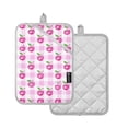 thumbnail image 2 of Oven Mitts 2 Pcs Pot Holders Sets Heat Resistant Hot Pads for Kitchen Cooking Baking 7"x9.8" Cherry on Plaid, 2 of 7