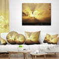 thumbnail image 3 of Designart Majestic Sea Sunset Through Clouds - Landscape Wall Throw Pillow - 16x16, 3 of 4