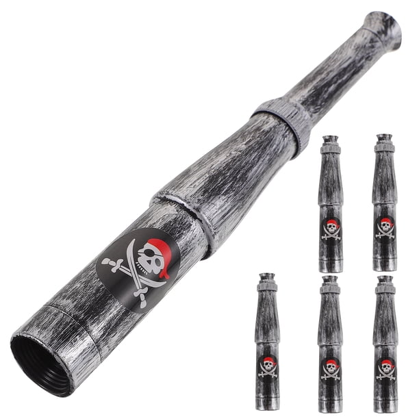 KAKOWELY 6 telescopios piratas de plástico para disfraz de fiesta pirata, telescopios monoculares para niños.