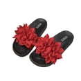 thumbnail image 5 of Flat Sandals Women Flower Decoration Solid Color Open Toe Dressy Comfortable Walking Lightweight Summer Cute Sandals, 5 of 6