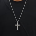 thumbnail image 2 of Stainless Steel Silver Cross Necklace for Men, Cross Pendant Necklace Jesus Necklace, Faith Gifts for Men Father Uncle Son Christians, 2 of 6