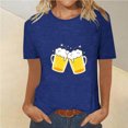 thumbnail image 1 of Blouses pour Femmes, Mode Décontractée Oktoberfest Imprimé Col Rond Manches Courtes T-shirt Haut Manches Courtes Col Rond, 1 of 4