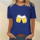 thumbnail image 3 of Tops Cortos para Mujeres, Oktoberfest Casual Impreso Cuello Redondo Manga Corta Camiseta Top Hecho de Poliéster para la Primavera Verano Uso Diario, Camisetas Casuales de Mujer, 3 of 4