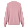 thumbnail image 5 of Women's Long Sleeve Cardigan Sweater Round Neck Open Front Button Ribbed Knit Fall Casual Loose Fit Top Pink L, 5 of 5